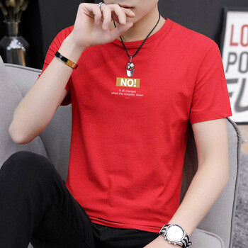 郡悠（JUNYOU） 短袖 男士T恤 w字母-紅色 