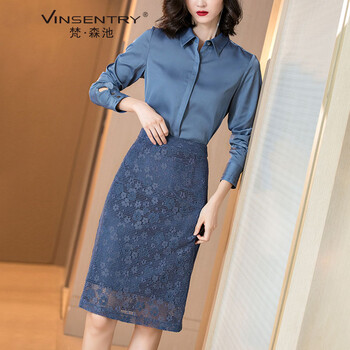 梵   森池（VINSENTRY） 碎花 紐扣，拉鏈，鏤空，蕾絲 連衣裙