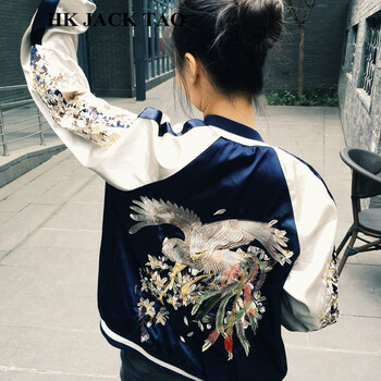 hk jack tao 圓領(lǐng) 長袖 女 短外套 刺繡
