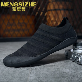 蒙思哲（MENGSIZHE）男士黑色黑鞋底 舒適 透氣 40