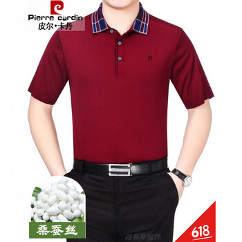 皮爾卡丹（pierrecardin） 短袖 男士T恤 22174棗紅 