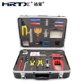祜荣 HRTX 光缆施工工具箱外皮开剥刀抢修维护光纤工具组套KF-6200