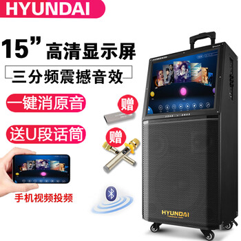 HYUNDAI W-12B 音箱/音響 15英寸三分頻+無(wú)線麥+手機(jī)同屏
