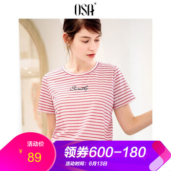 OSA 拼色，印花 短袖 T恤 女 圓領(lǐng)