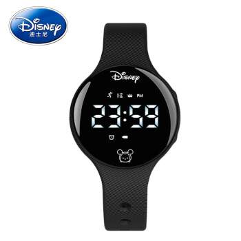 迪士尼（Disney）手表电子表男女学生防水多功能智能手环运动儿童手表男孩 634黑色