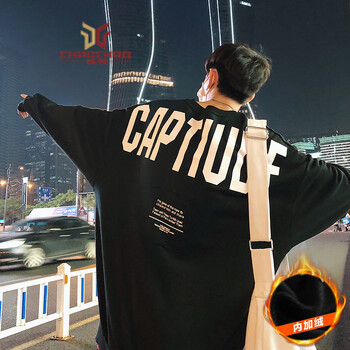 C2潮朝（C2 CHAOZHAO） 長袖 男士T恤 W566黑色加絨 XL，L，M，XXL，XXXL