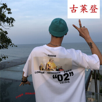 古萊登（GODLIKE） 短袖 男士T恤 T602數字白色 