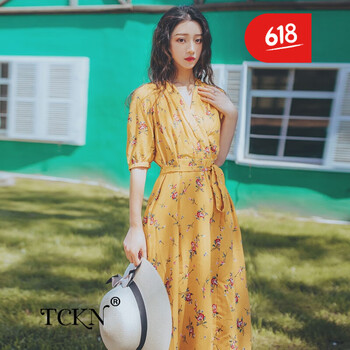 TCKN 碎花 花邊 連衣裙