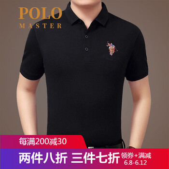 MASTER POLO 短袖 男士T恤 1760-黑色 