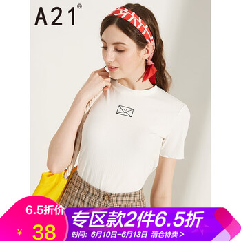 A21 刺繡 短袖 T恤 女 圓領(lǐng)