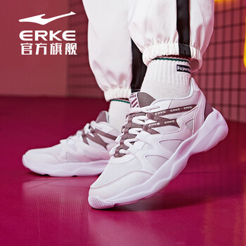 鴻星爾克（ERKE）跑步鞋正白/霧紫 35，36，37，38，39，40