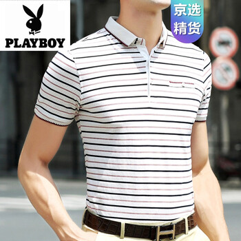 花花公子（PLAYBOY ESTABLISHED 1953） 長(zhǎng)袖 男士T恤 1/33紅色 