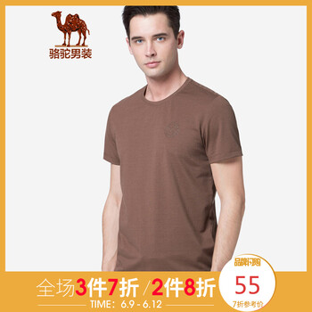 駱駝（CAMEL） 短袖 男士T恤 X9B200130咖啡 