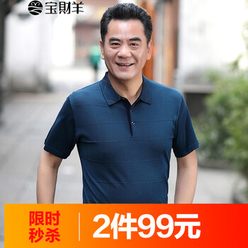 寶財羊 短袖 男士T恤 9135藏青色 