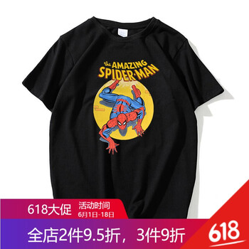 密斯特熊 短袖 男士T恤 蜘蛛俠漫畫(huà)(黑) 