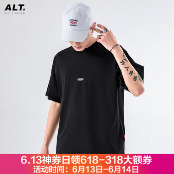 ALTFINEISM 短袖 男士T恤 款B黑色 