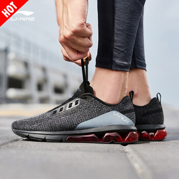 李寧（LI-NING）跑步鞋標準黑/冰川灰  