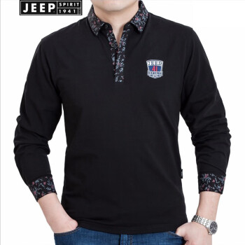 Jeep（吉普） 长袖 男士T恤 9002黑色 