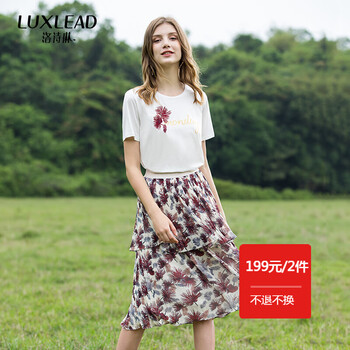 洛詩琳（LUXLEAD） 刺繡 短袖 T恤 女 圓領(lǐng)