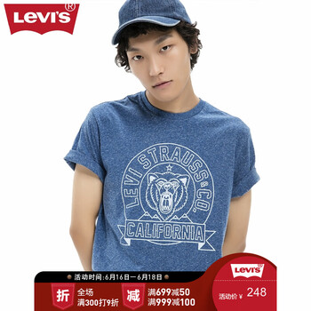 Levi's 短袖 男士T恤 真藍(lán)色 