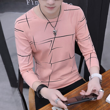 茜靚（Chyllirn） 長(zhǎng)袖 男士T恤 0091粉色 XL