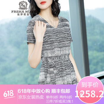 法莎尼亞（FRSHANIAH）  抽褶，拉鏈，印花，蝴蝶結(jié) 連衣裙