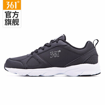 361度跑步鞋烏黑色/361度白（革面） 44，39，40，41，42，43