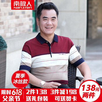 南極人（Nanjiren） 短袖 男士T恤 D555紅色 
