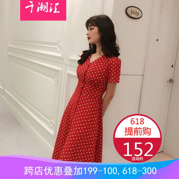 復(fù)古小碎花連衣裙，告別微胖界