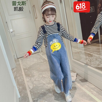 中童女牛仔褲春裝