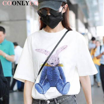 COONLYCO 拉鏈，印花 短袖 T恤 女 圓領