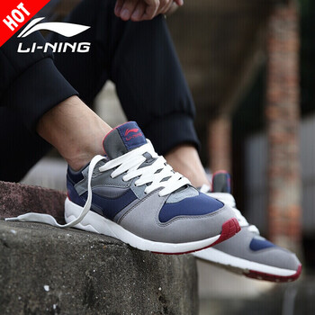 李寧（LI-NING）跑步鞋LCK023鐵青灰/深豌藍 