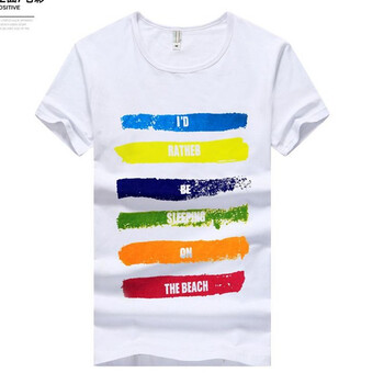 丹杰仕（DAN JIE SHI） 短袖 男士T恤 七彩條 XL，L，M，XXXL，XXL