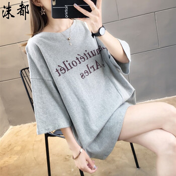 沫都 印花 短袖 T恤 女 圓領(lǐng)