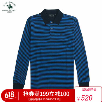 圣大保羅（POLO&RACQUET CLUB） 長(zhǎng)袖 男士T恤 深藍(lán)色K9 