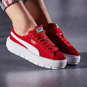 彪馬（PUMA）板鞋367980-03/紅色/翻毛皮 