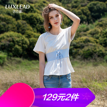 洛詩琳（LUXLEAD） 綁帶 短袖 T恤 女 圓領(lǐng)