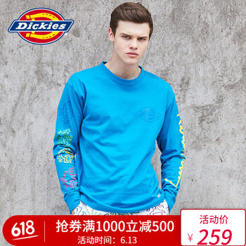 dickies 長(zhǎng)袖 男士T恤 BL藍(lán)色 