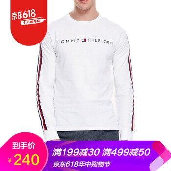 Tommy Hilfiger 長袖 男士T恤 白色 