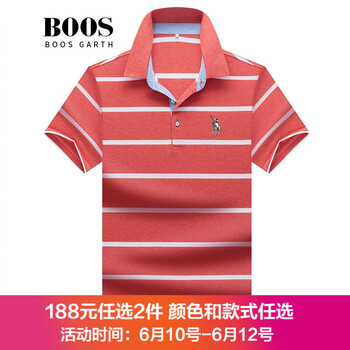 BOOSGARTH 短袖 男士T恤 磚紅色 