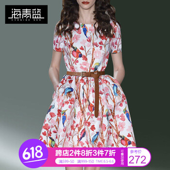修身條紋連衣裙，微胖妹子的福音