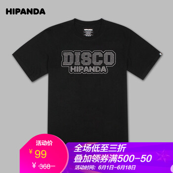 HIPANDA  男士T恤 黑色 