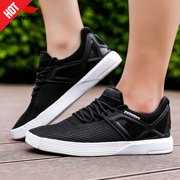 李寧（LI-NING）跑步鞋008-1新基礎黑(籃球文化鞋) 36