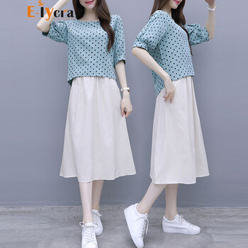 E-lycra 圓點(diǎn) 印花 連衣裙