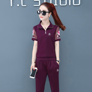 湖曼 刺繡 短袖 T恤 女 POLO領(lǐng)
