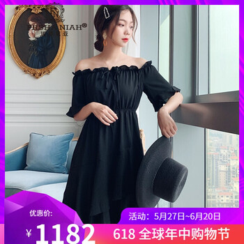 露肩連衣裙，微胖妹子的顯瘦神器
