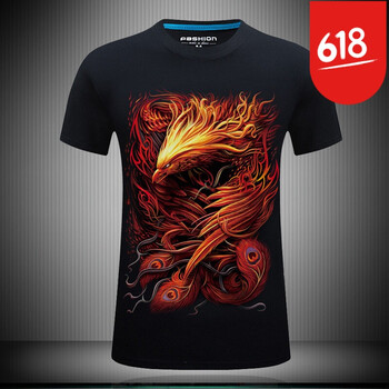 珂梵圖（Kefantu） 短袖 男士T恤 火鳳黑色 