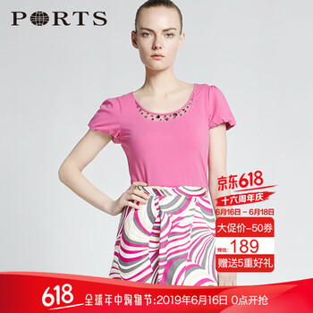 PORTS 不規(guī)則 短袖 T恤 女 圓領