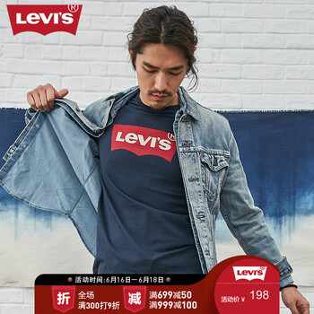 Levi's 短袖 男士T恤 深藍(lán)色 
