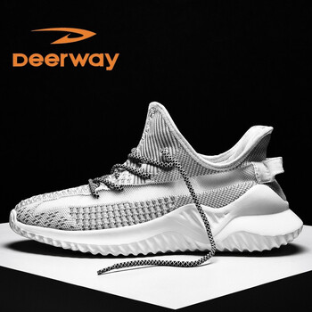 德爾惠（DEERWAY）跑步鞋灰色-潮流版8017 
